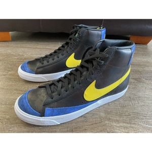Nike Mens Blazer Mid 77 Vintage Shoes Black Yellow Blue Sz 10 DC1414-001